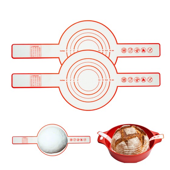 Silicone Sourdough Bread Sling Mat - Non-Stick Baking Mat for Bread, Baguette, Pastry, Reusable & Heat-Resistant (Up to 480°F), Dishwasher Safe, Perfect for Dutch Oven & Homemade Artisan Loaf